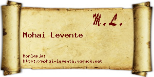 Mohai Levente névjegykártya